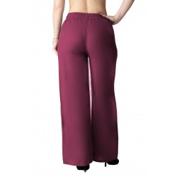 Pantaloni Dama Grena Din Bumbac Subtire Larg De Vara Camila